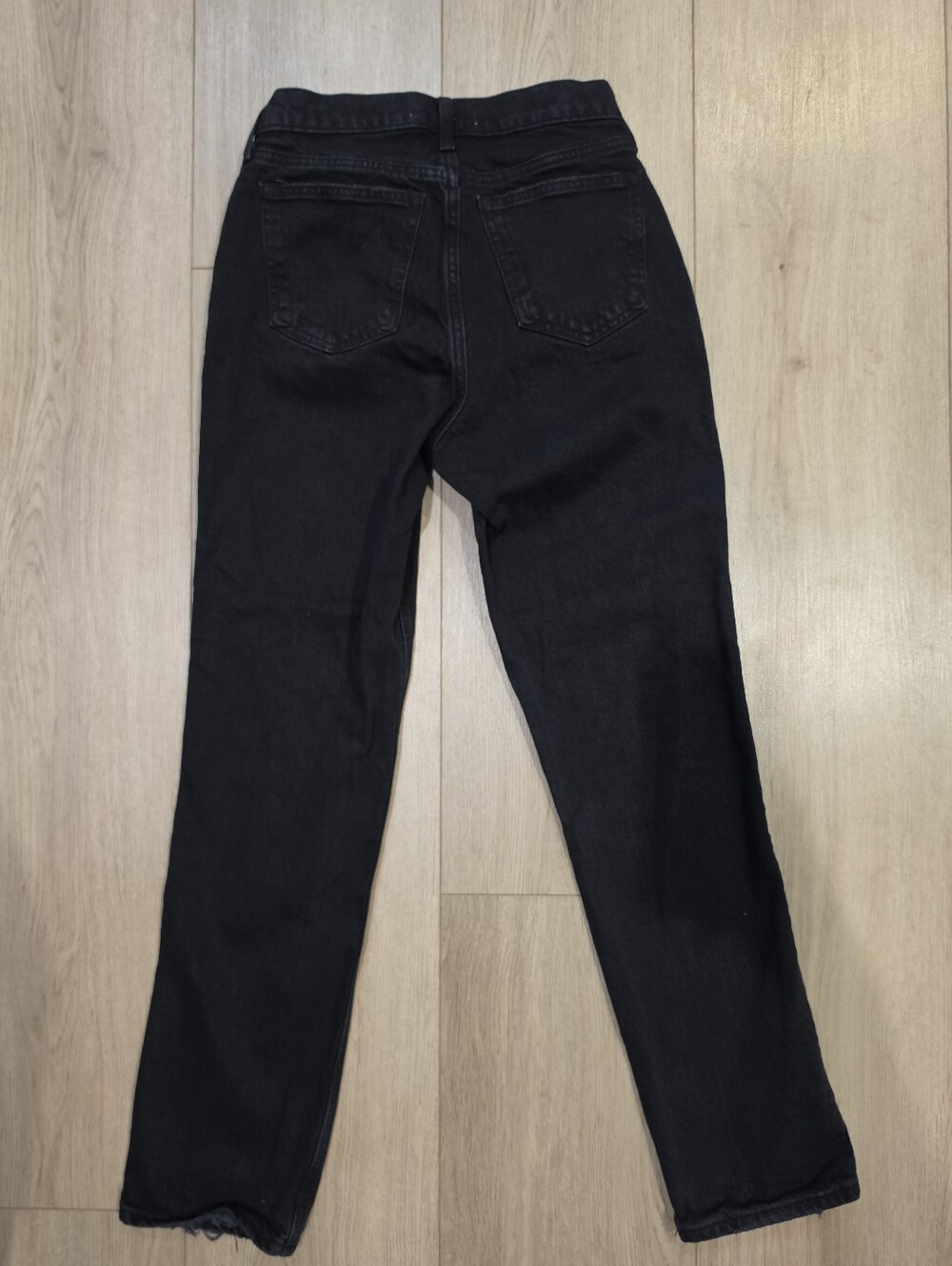Abercrombie & Fitch Curve Love 90s Straight Mid Rise Black Jeans Size 25 - Picture 4 of 5